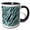 Black/White, variant on 3drose, Image of Zebra Aqua Pattern, 11oz Two-tone Red Mug
