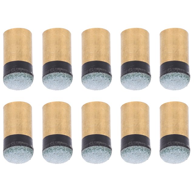 Puntas de Billar, 10 piezas de billar de 10 mm piezas de repuesto de Punta de poste de billar de billar kit de reemplazo de Punta de taco de billar de cuero de pu de cobre