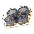 thumbnail image 1 of facefd Snack Dishes Storage Container Fruit Tray for Countertop Rack Caddy Serving 4 Bowls Gray, 1 of 8