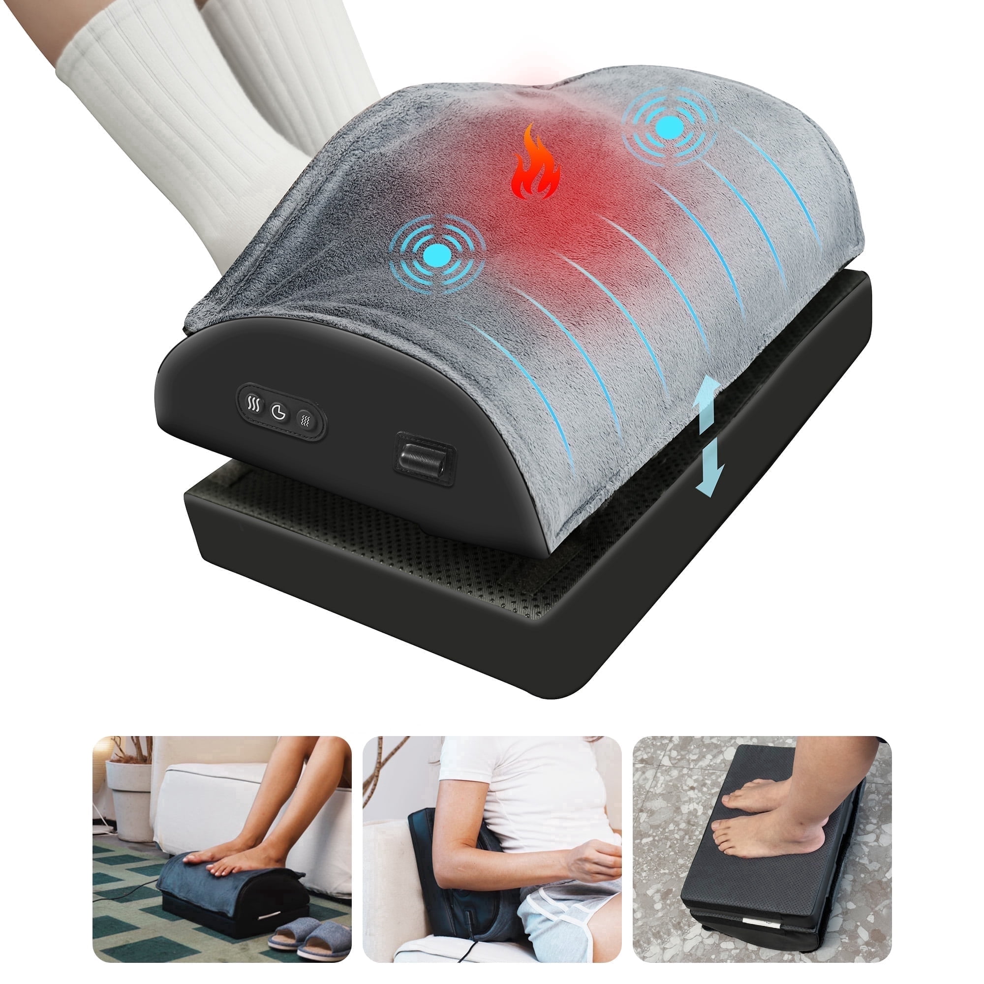 Snailax Heated Foot Rest Under Desk, Vibrating Massage and Adjustable Height
