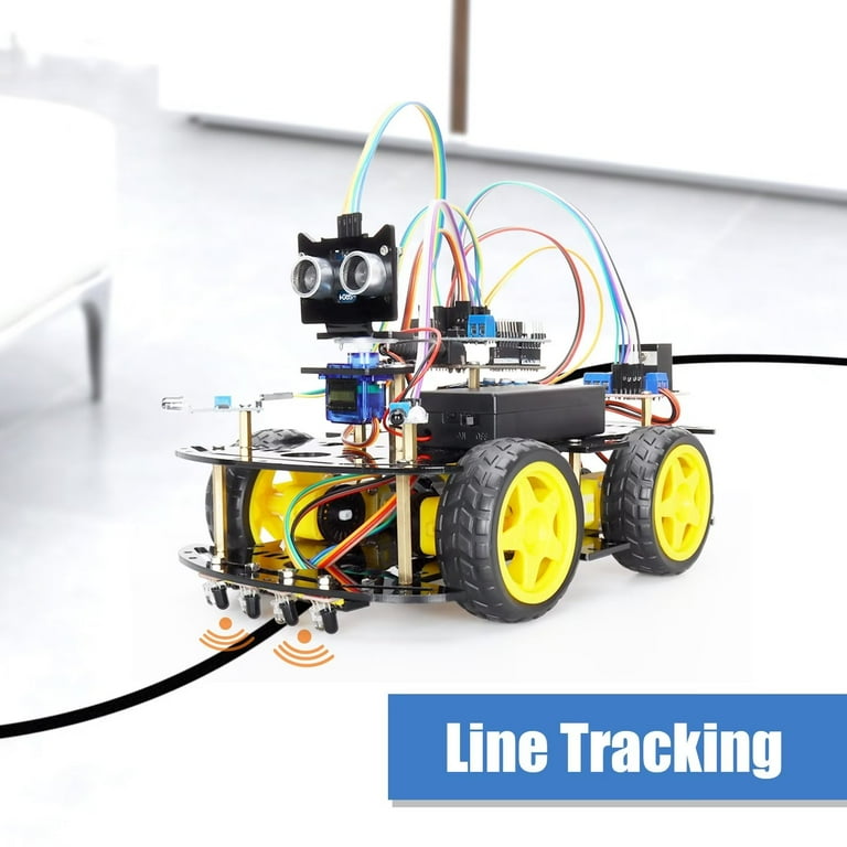 HUAYUXIN Smart Robot Car Kit, 4WD Robot Kit STEM Line