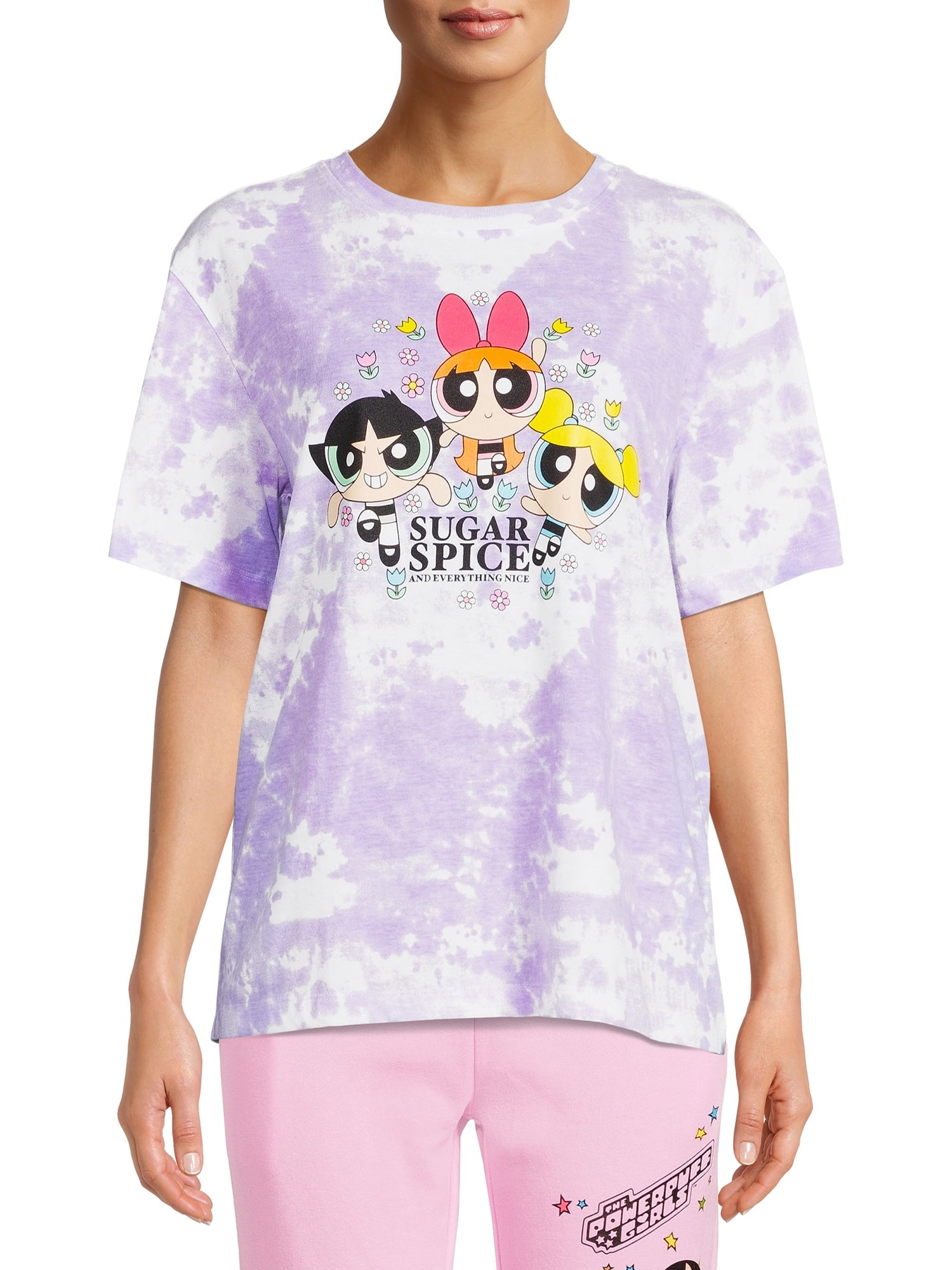 Powerpuff Girls Women's Tie Dye Short Sleeve Tee