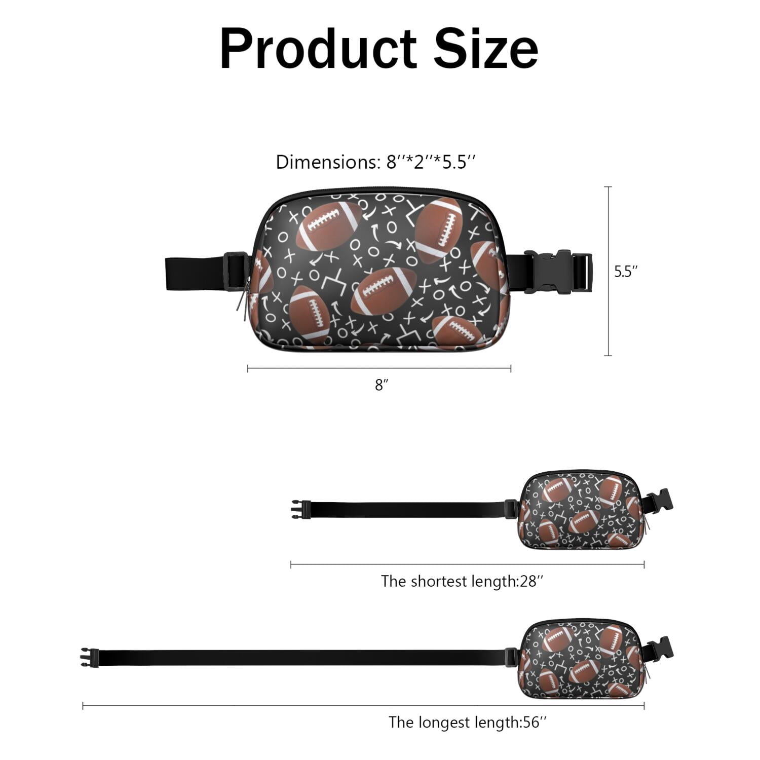 Game-On Crossbody Bag – Sports Print Fanny Pack for Teens, Boys, and Young Athletes Who Love to Play