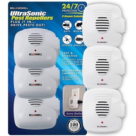Bell & Howell 3-Pack Ultrasonic Pest Repellers with Extra Outlet