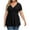 Black, variant on Womens Plus Size Tops Solid Color Casual V Neck Short Sleeve Fashion Loose T Shirt Tunic Tops