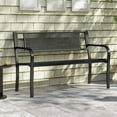 thumbnail image 2 of Costway 50" Garden Bench with Patterned Backrest and Curved Armrests for Porch Lawn, 2 of 10