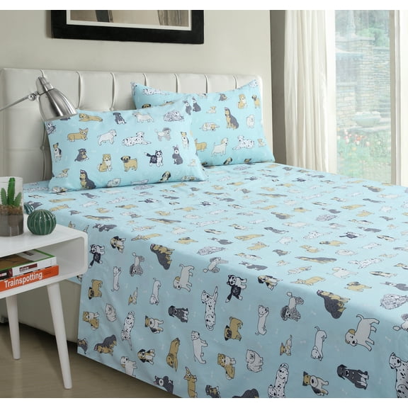 Puppies 3-piece Sheet Set Blue Twin