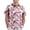 09#Vermilion, variant on Men's Resort Wear Hawaiian Shirts Short Sleeve Tropical Button Down Floral Print Luxury Vacation Hotel Poolside Tops 2026 Hot Pink 2XL