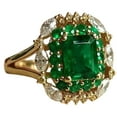 thumbnail image 4 of Natural Emerald Ring, Emerald Gemstone Ring, May Birthstone, Zircon Ring, Women Ring, Gold Micron, 925 Sterling Silver, Cluster Cocktail Ring, Dainty Minimal Stacking jewelry, Anniversary Gift Ring, 4 of 5