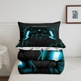 thumbnail image 4 of Gaming Comforter Teens Game Bedding Sets Twin,Gamer Comforter Set Game Home Decor,Soft Neon Lights Gamepad Duvet Insert All Season Hexagon Quilt Comforter With 1 Pillowcase,Blue Grey, 4 of 6