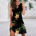 thumbnail image 4 of Sundress for Women Summer Loose Dress Sleeveless Floral Print V Neck Hollow Out Beach Dress Summer Tank Dress, 4 of 6