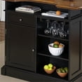 thumbnail image 2 of Homestyles Americana Black Wood Bar with Drawer and Wine Glass Storage, 2 of 10