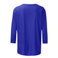 thumbnail image 3 of TQWQT 3/4 Length Sleeve Womens Tops Casual Loose Fit Crewneck T Shirts Cute Solid Three Quarter Length Tunic Tops Blue 5XL, 3 of 5