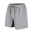 thumbnail image 2 of Cargo Shorts for Men Plus Size Elastic Waist Drawstring Ice Silk Solid Color Outdoor Casual Sports Shorts Gray XXXXXL, 2 of 6