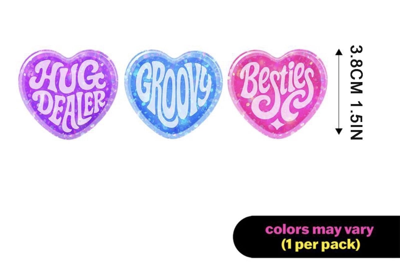 NeeDoh Teenie Sparkle Squeeze Hearts Squishy Stress Relieve Stress Ball Set, 3 Piece