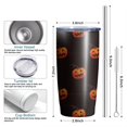 thumbnail image 6 of 20oz Tumblers Black Halloween Pumpkins Stainless Steel Vacuum Insulated Double Wall Travel Tumbler Cups Mug with Lid and Straw,Cleaning Brush for Cold & Hot Drinks, 6 of 7