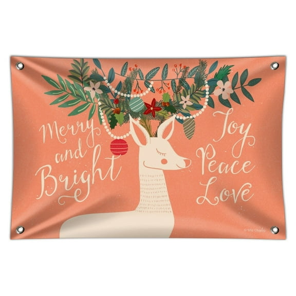 Christmas Deer Merry Bright Joy Peace Love Home Business Office Sign