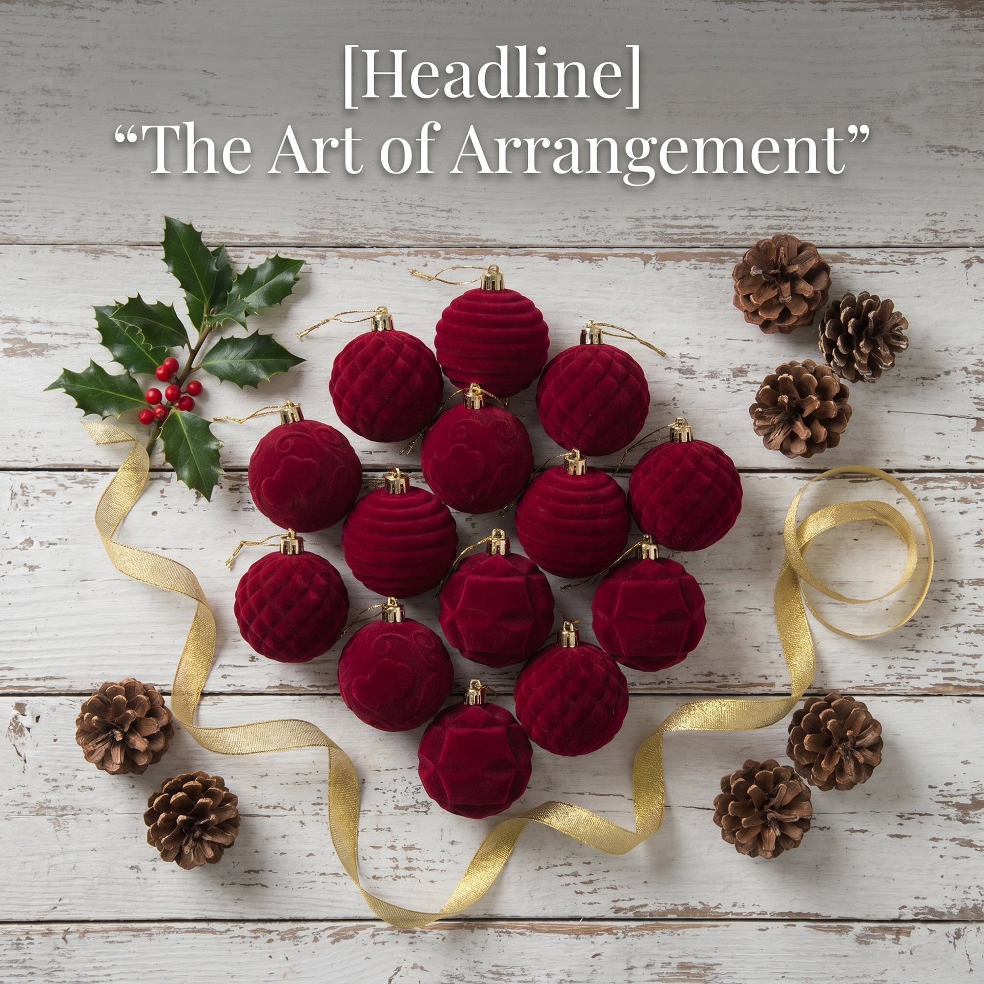 Unique Bargains Velvet Christmas 12 Pack Flocked Sphere Orbs Luxury Ornaments Claret 2.4"