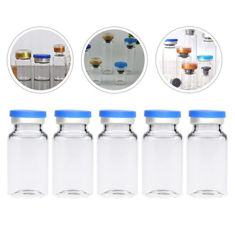 JIUWU 20ml (0.6 Oz) Clear Glass Vials Liquid Sample Glass Bottles Screwcap  Lab Capacity Container Pack of 20