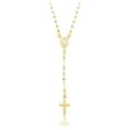 thumbnail image 3 of Brilliance Fine Jewelry 14K Gold Plated Sterling Silver Tri Color Beads Children’s Female Rosary Necklace, 3 of 5