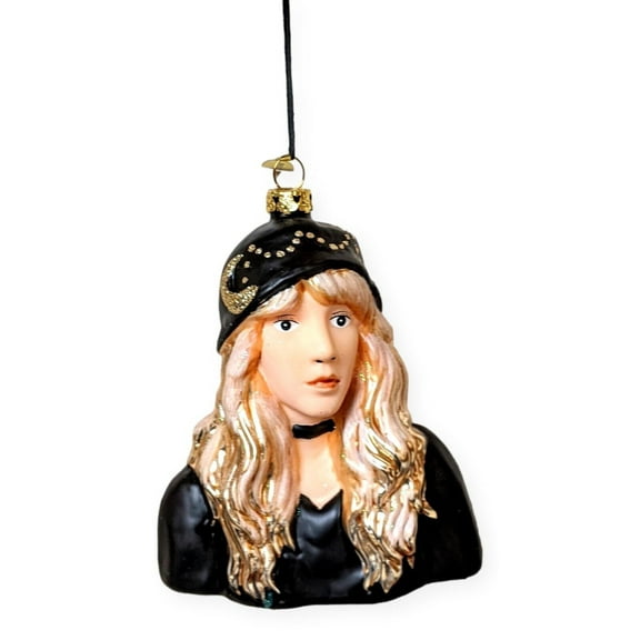 Hand Painted STEVIE NICKS Glass Christmas Ornament by Cody Foster