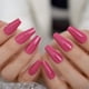 thumbnail image 3 of 24 Uds. De puntas de uñas postizas de ataúd rosa oscuro brillante, cobertura completa de salón acrílico, prensa Artificial en uñas postizas UV con pegatina de pegamento, 3 of 6