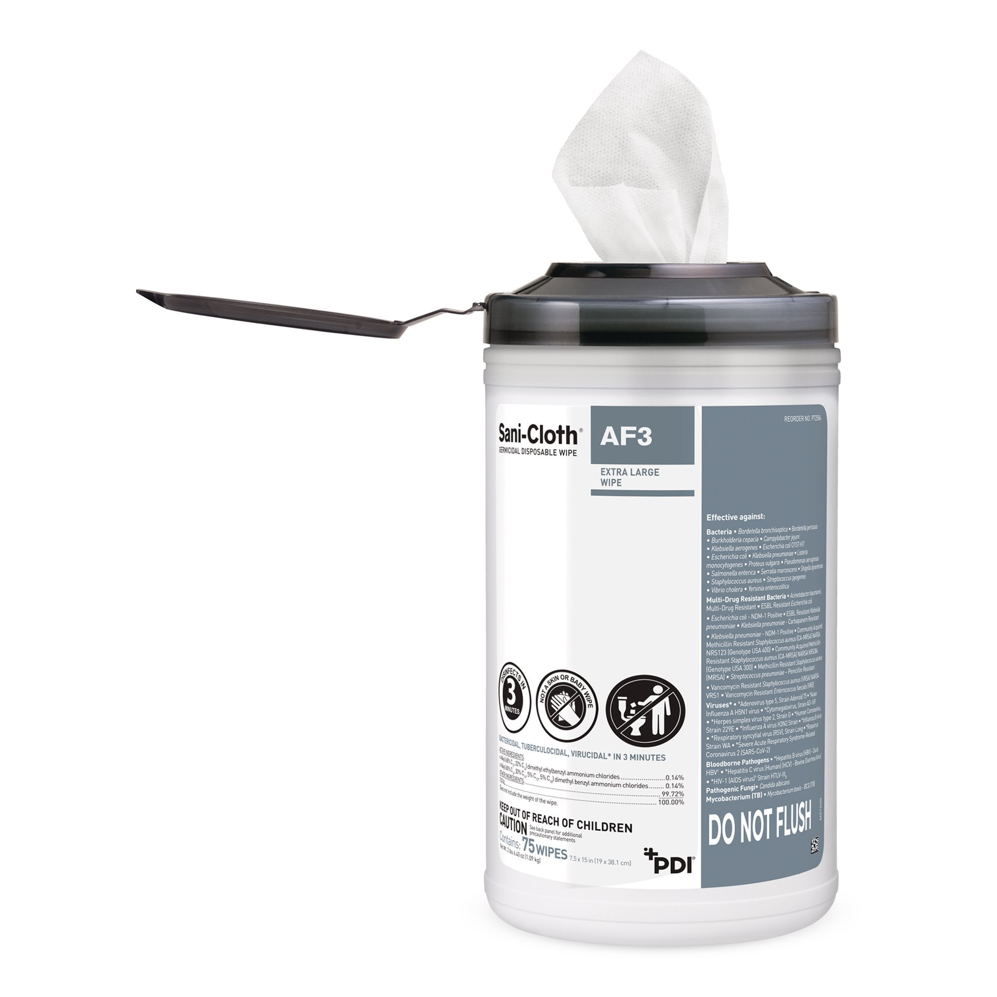 Sani Professional Sani-Cloth AF3 Germicidal Disposable Wipes, 7 1/2" X 15", 65 Wipes/Can, 6/CT