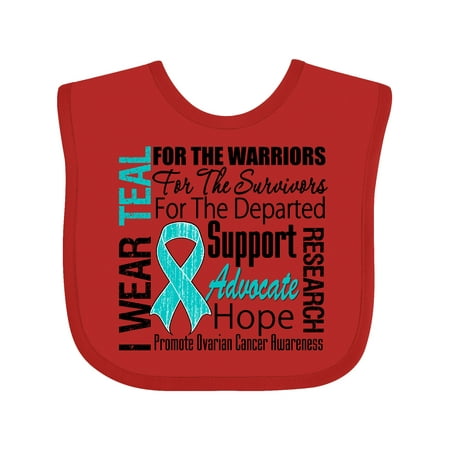 

Inktastic Ovarian Cancer I Wear Teal Ribbon Tribute Gift Baby Boy or Baby Girl Bib