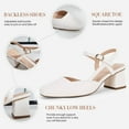 thumbnail image 4 of Women's Slingback Chunky Low Heels Closed Square Toe Heel Wedding Party Dress Pumps Shoes, 4 of 5