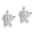 thumbnail image 4 of Auriga Fine Jewelry 14K White Gold Textured Turtle Stud Earrings for Women (L-11.4mm, W-8.6mm), 4 of 5