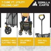 Gorilla Carts Collapsible Folding Wagon Cart - 7 cu ft, 150 lb Capacity - Gray