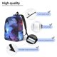 thumbnail image 3 of Disketp Red And Blue Fire Dragon print Canvas Backpack Lightweight Travel Daypack Student Rucksack Laptop Backpack-, 3 of 5