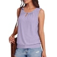 thumbnail image 4 of Women's T-Shirt Basic Cotton-Line Blend Fashionable Trade Clothing High-End Style In Urban Areas Y2k Clothes French Retro Clothes for Woman Poleras Mujer Purple L, 4 of 6