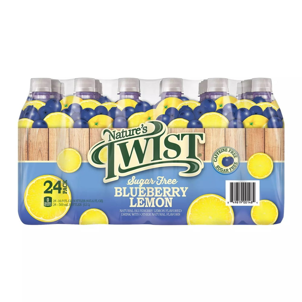 Nature's Twist SugarFree Blueberry Lemon Juice Drink, 16.9 Fl Oz (24 Pack)
