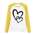 thumbnail image 4 of ZQUUVOU Kids Reglan Long Sleeve Shirts Heart Print Crewneck Pullover Top Casual Base Layer Shirt for Big Kids Yellow, 4 of 5