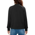 thumbnail image 5 of XFLWAM Womens Bomber Jacket Zip Up Casual Lightweight Trendy Outerwear Coat Fall Winter Varsity Jackets with Pockets L, 5 of 9