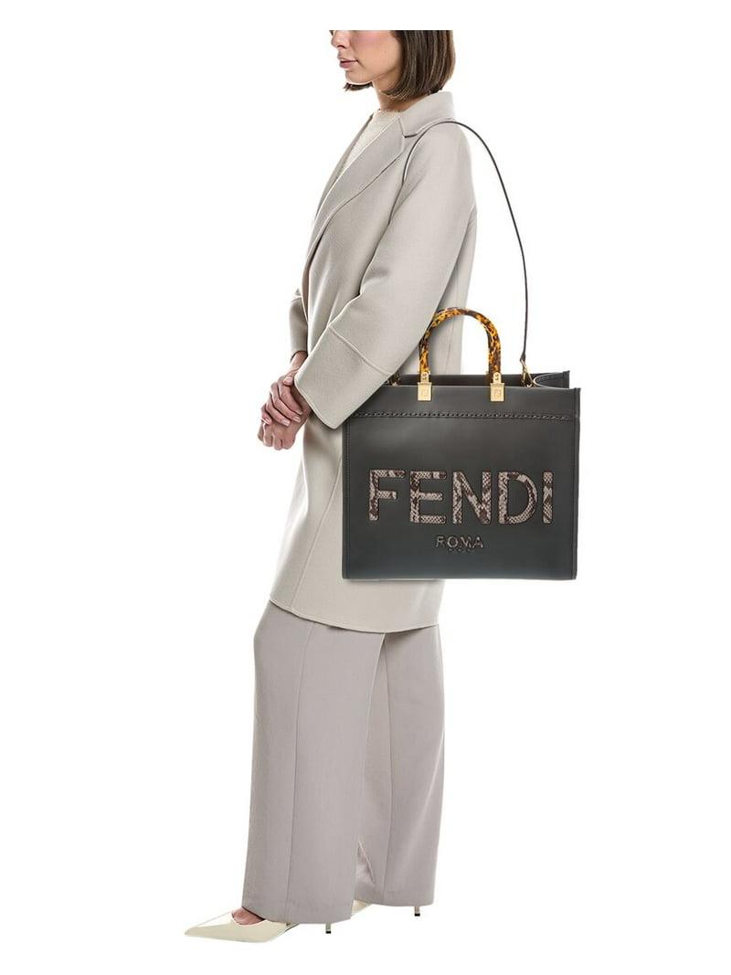 FENDI Sunshine Medium Leather Tote, Grey - Walmart.com