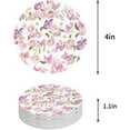 thumbnail image 1 of RYLABLUE Pink Butterfly and Rose White Set of 4 Round Coaster for Drinks, Absorbent Ceramic Stone Coasters Cup Mat with Cork Base for Home Kitchen Room Coffee Table Bar Decor, 1 of 5