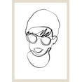 thumbnail image 2 of NKTN 11x14 Black Ornate Wood Framed with Double Matting Museum Art Print Titled - Modern woman line portrait, 2 of 4