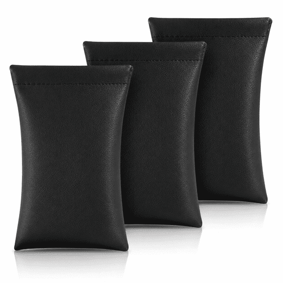 3 Pack Leather Soft Sunglasses Case Squeeze Top Portable Eyeglasses Pouch Glasses Bag for Women Men