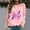 Pink, variant on Breast Cancer Shirts for Women Long Sleeve Round Neck Casual Print Loose Sweatshirts