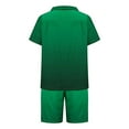 thumbnail image 5 of YLSDY Men Silk Pajama Set Sleepwear Short Sleeve Button Down Pajamas Summer Loungewear 2 Piece Pj Set with Pockets Army Green 6, 5 of 5