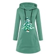 thumbnail image 4 of Christmas Women Sweatshirt Warm Round Collar Cardigan Hood Fashion Jacket Mid Length Closure Outwear Long Sleeve Xmas Sweater Holiday Print Pullover, 4 of 6