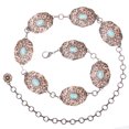 thumbnail image 1 of Women's Western Turquoise Blue Stone Oval Concho Chain Belt, 1 of 2