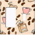 thumbnail image 2 of Metal Light Switch Wall Plate Outlet Cover (Coffee Espresso Mocha Bean Grounds Grinder Beige Pattern - Single Rocker Single Toggle), 2 of 2