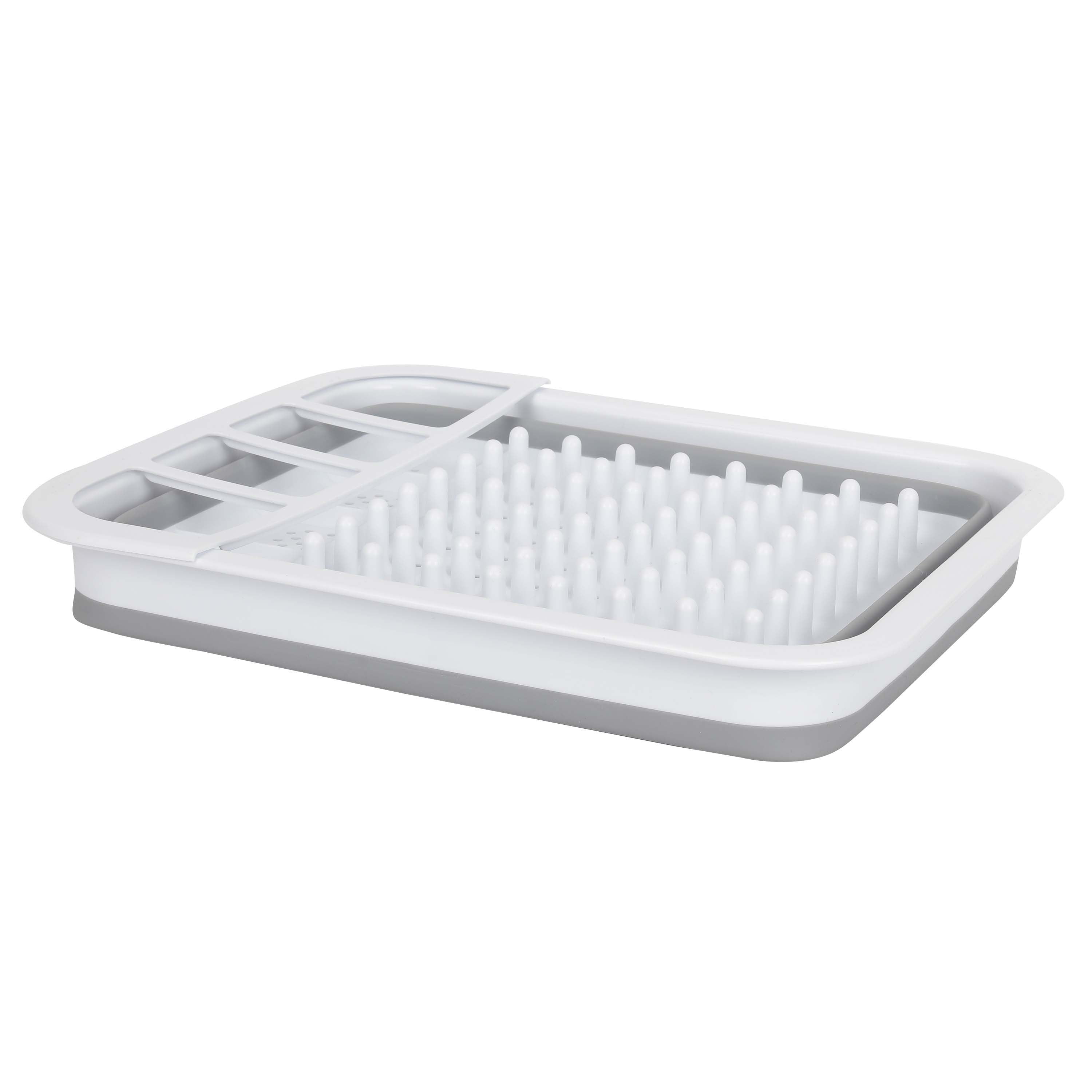 Auto-Drive, RV Collapsible Dish Drainer with Built-in-Utensil Organizer, Thermoplastic rubber