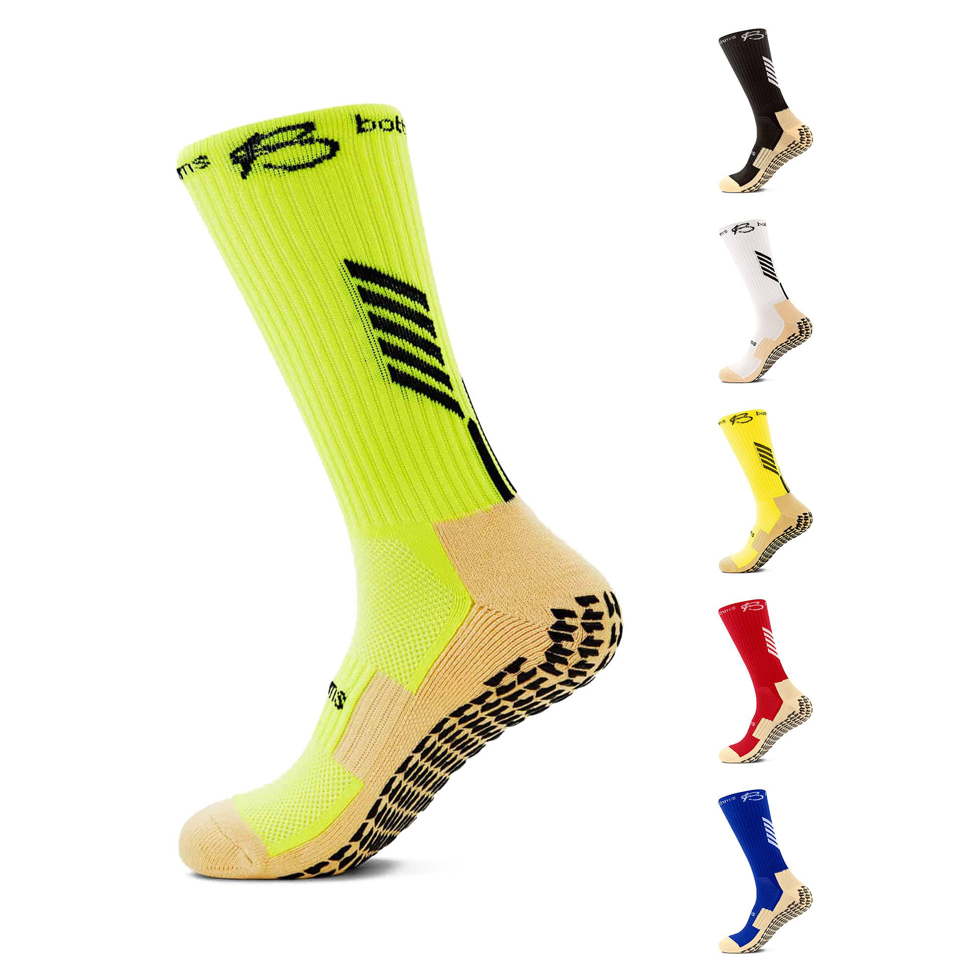 Anti Slip Men's Football Socks Non Slip Grip Socks BLACK size 6-11 Brand New 