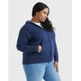 thumbnail image 2 of Hanes Just My Size EcoSmart Women's Full-Zip Fleece Hoodie (Plus ) Navy Heather 4X, 2 of 10