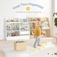 thumbnail image 6 of Curipeer 30'' Kids Bookshelf , 3-Tier Toy Storage Organizer with Removable Toy Bins, Natural Wood, 6 of 8