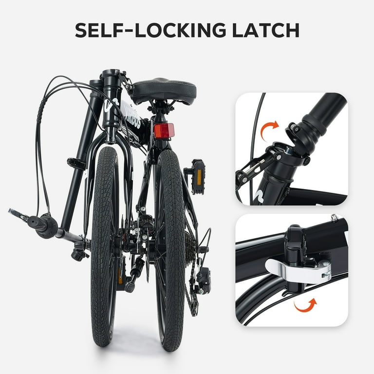 Viribus 20" Folding Bike – 7-Speed, Lightweight, Dual V-Brakes, Adjustable Seat, Foldable Bicycle For Adults & Teens, Orange